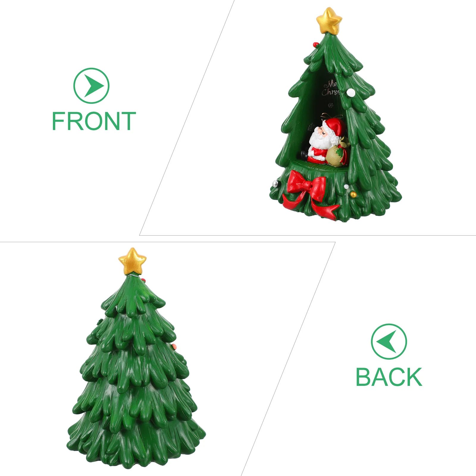 

1pc Christmas Tree LED Desktop Decor Lights Resin Decorations Mini Night Light nament Desktop Xmas Accessories