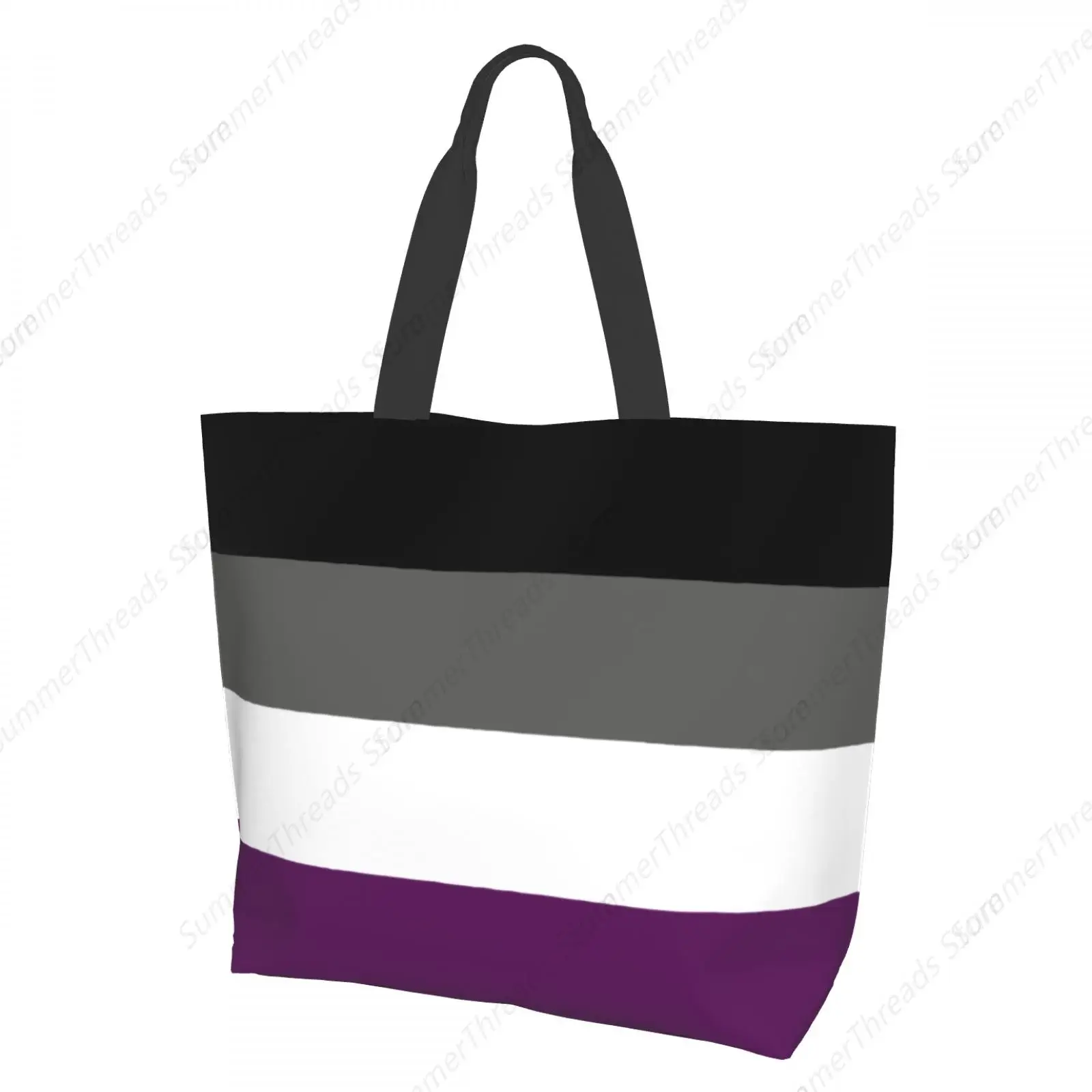 

Asexual Pride Stripes Tote Bag для женщин, большие сумки с принтом, портативная пляжная сумка, многоразовые сумки для продуктов, водонепроницаемые