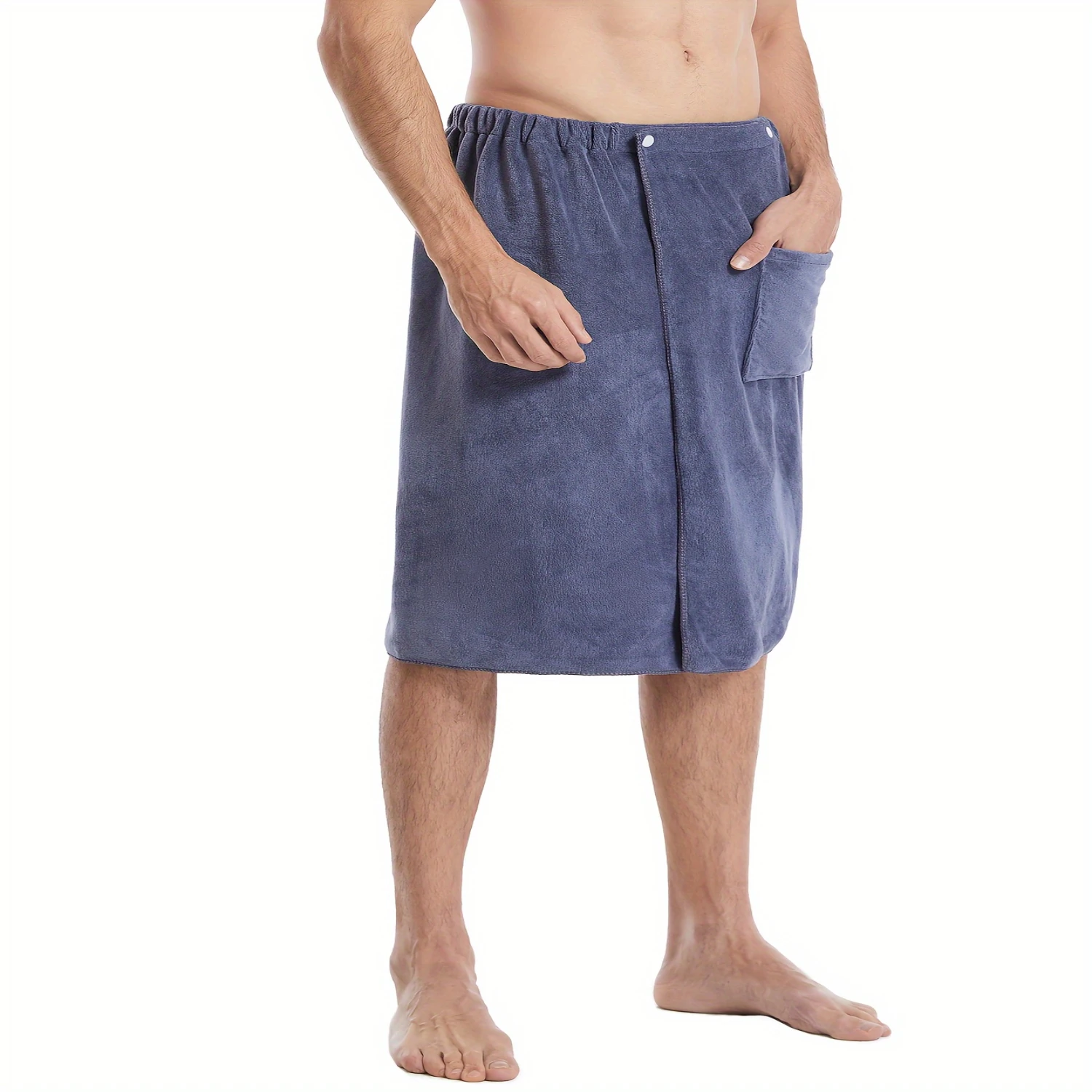 Men's Lightweight Quick Drying Microfiber Towel Skirt Nightshirt - One Size Unisex - Portable and Absorbent Swim Robe Compact Bl