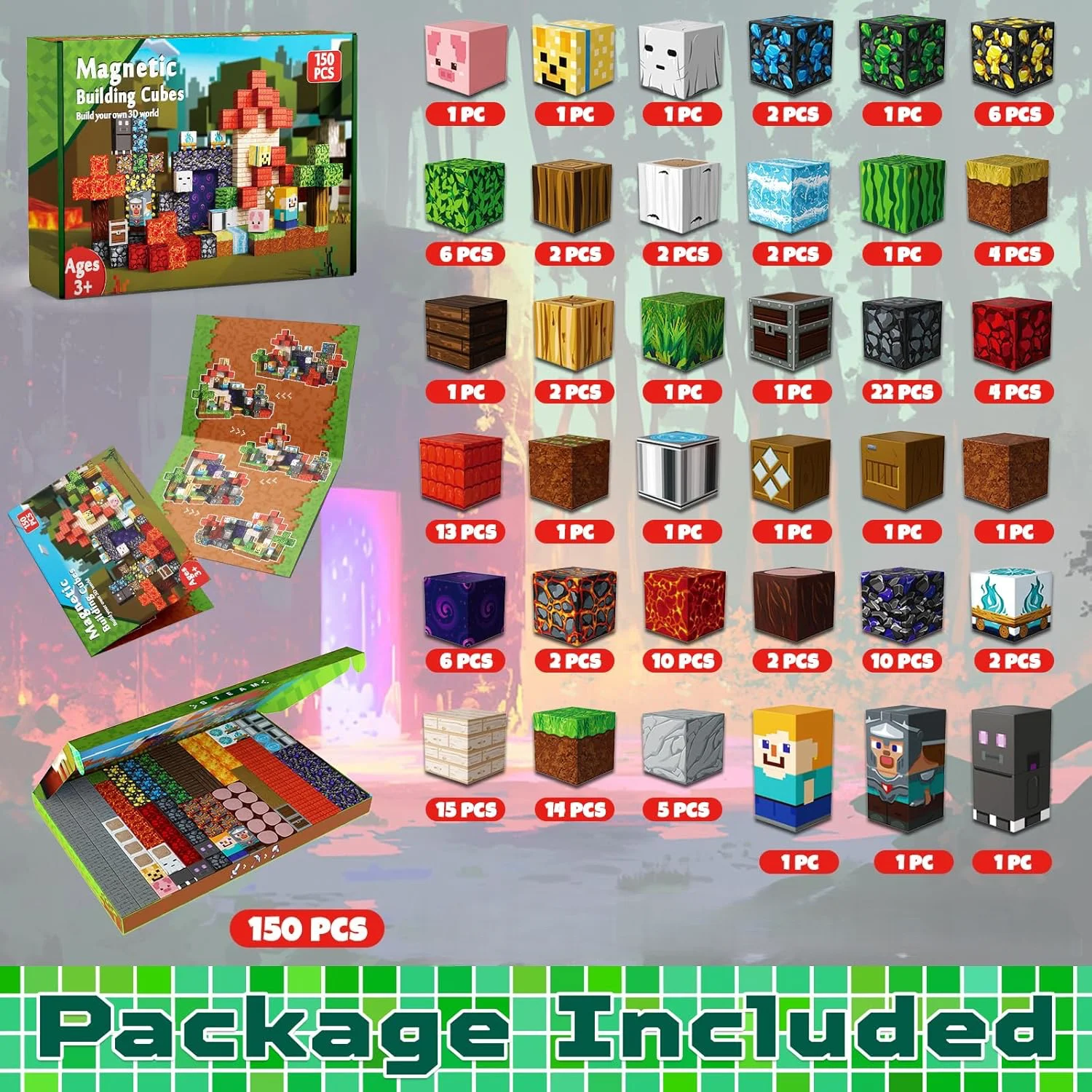 

Forest Cabin Magnetic Blocks 150PCS STEM Educational Toys Creative 3D Model Building Kit DIY Home Decor Kids Gift Idea