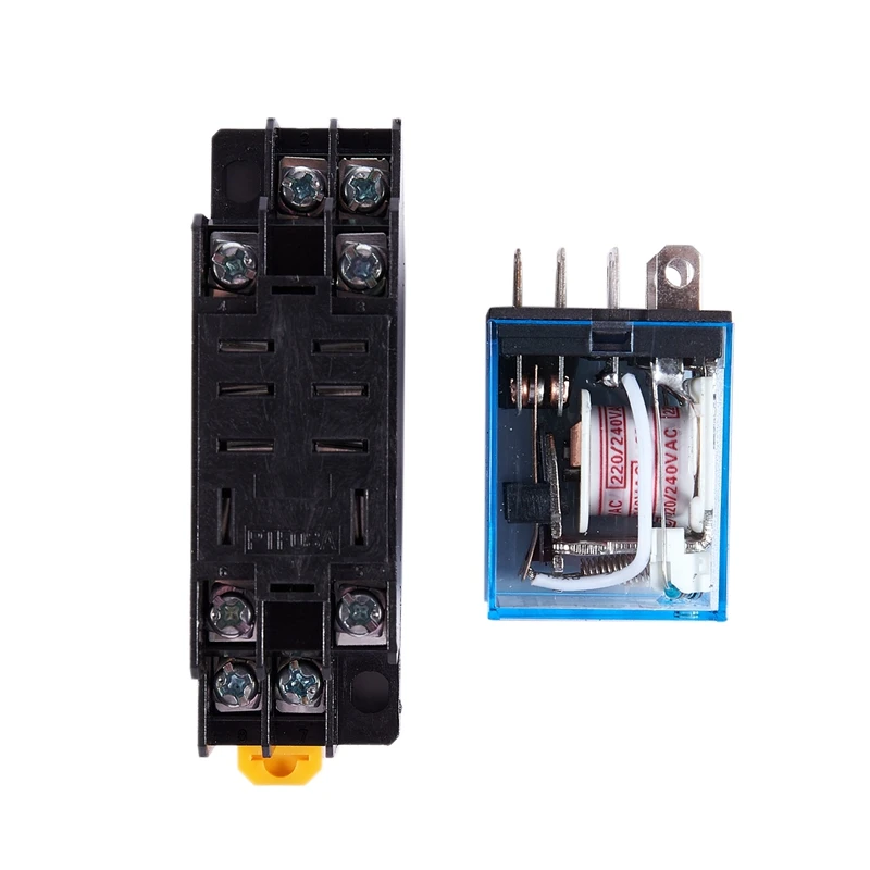 LY2NJ HH62P-L JQX-13F Катушка переменного тока 220 В DPDT Силовое реле 8-контактное с разъемом PTF08A