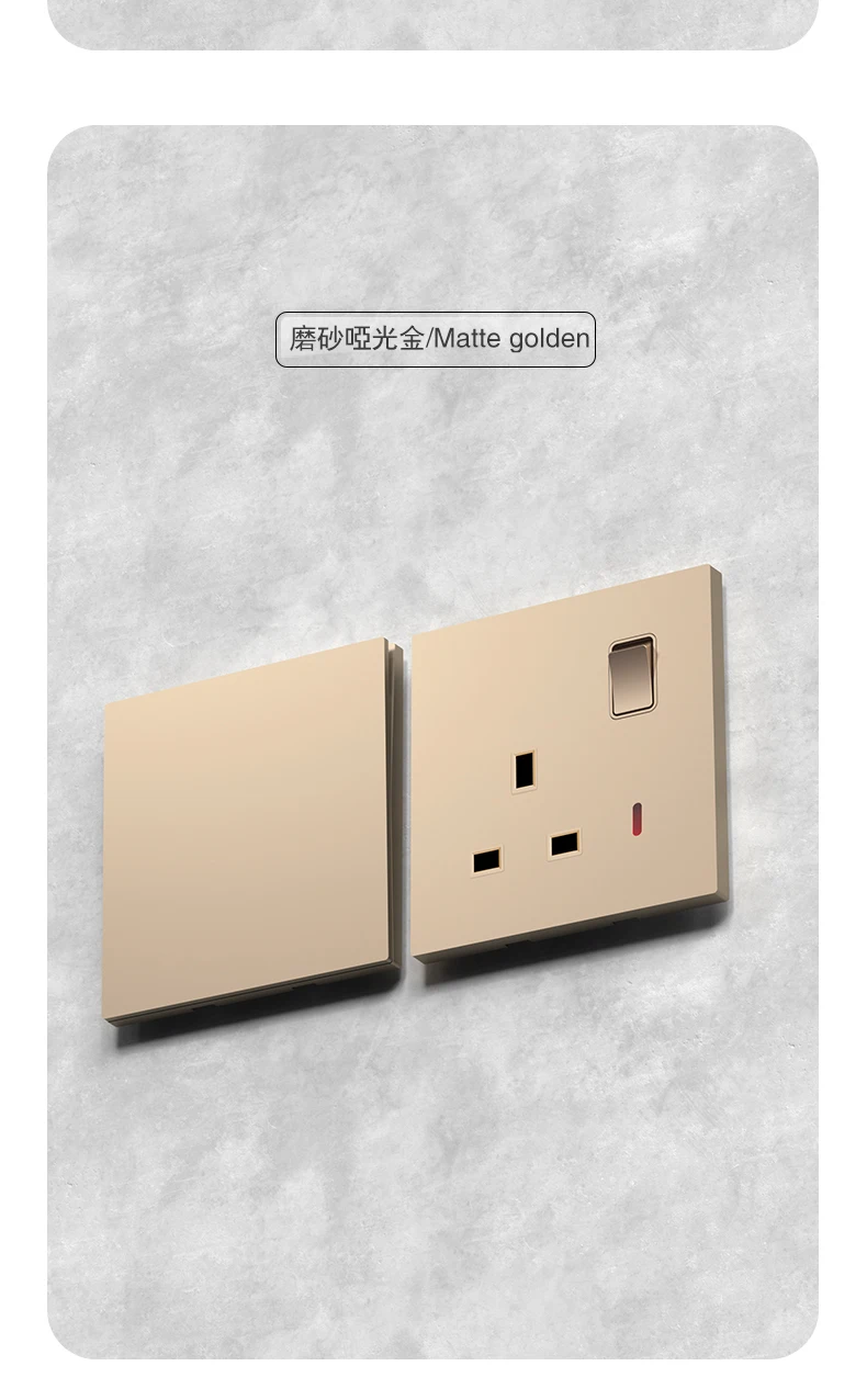 UK Standard Power Socket 13A Quick charge Plug 20W Smart Type-C Wall Outlet,220V Electrical Universal Wall Light 2way Switch