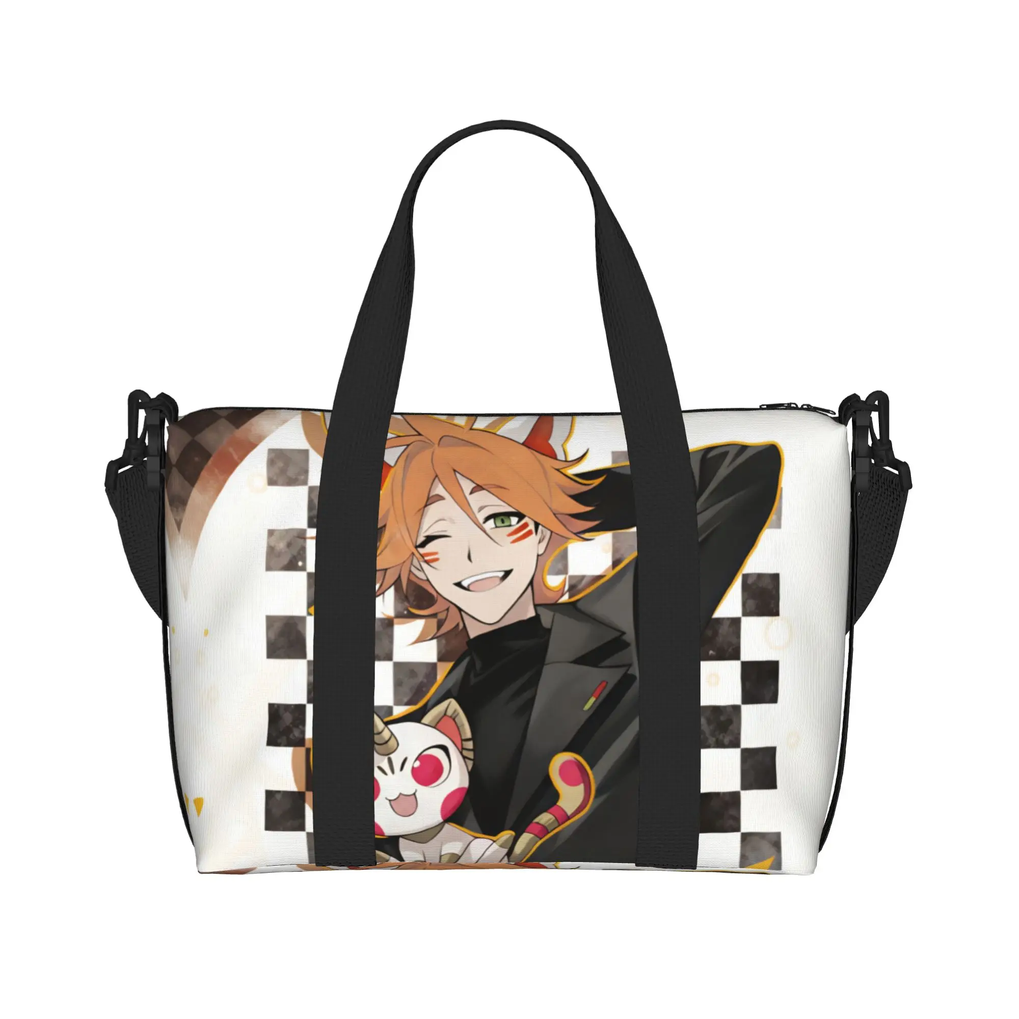 Custom Little Johnny To Be Hero X Beach Tote Bag for Women Extra Large Gym Carry On Anime Travel Shopping Bags