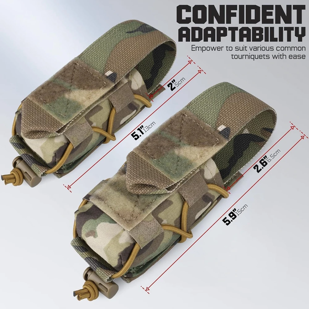 MOLLE Tourniquet-Halter IFAK TQ-Halter Taktische Medizinische Tasche Holster Erste-Hilfe-Set mit Kreuz-Patch/Bungee-Seil und Tourniquet – Detail 14