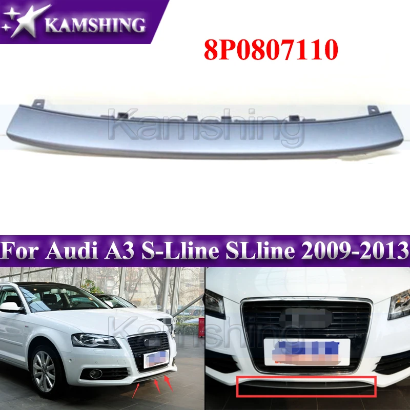 

Kamshing 8P0807110 Front Bumper Lower Spoiler For Audi A3 S-Lline SLline 2009-2013 Lower Diffuser Lip