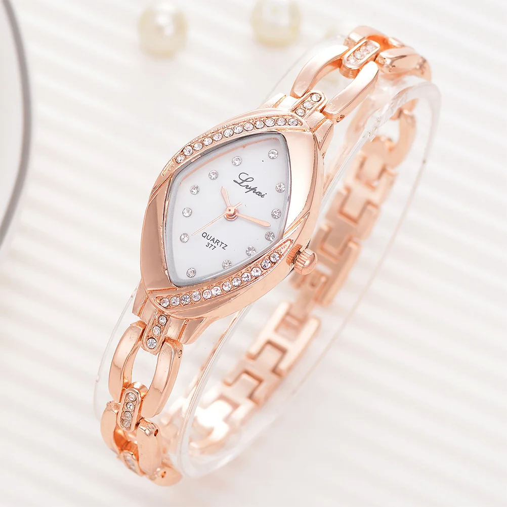 P128 Women's Rhinestone Wrist Watches Steel Bracelet Analog Quartz (Silver White) p128 quartz watch women quartz watch