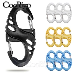 10pc Plastic Snap Hook Spring Buckle Carabiner S Shape Clips Keychain Key Ring Outdoor Backpack Paracord Lanyard DIY Accessories