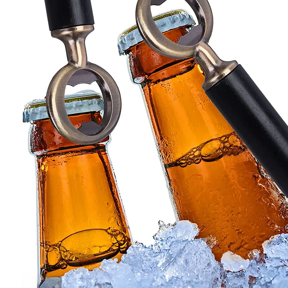 AEE4-Bottle Opener Blank DIY Beer Bottle Opener Stainless Steel Flat Bottle Opener Inserts Threaded Beer Opener 4Pc