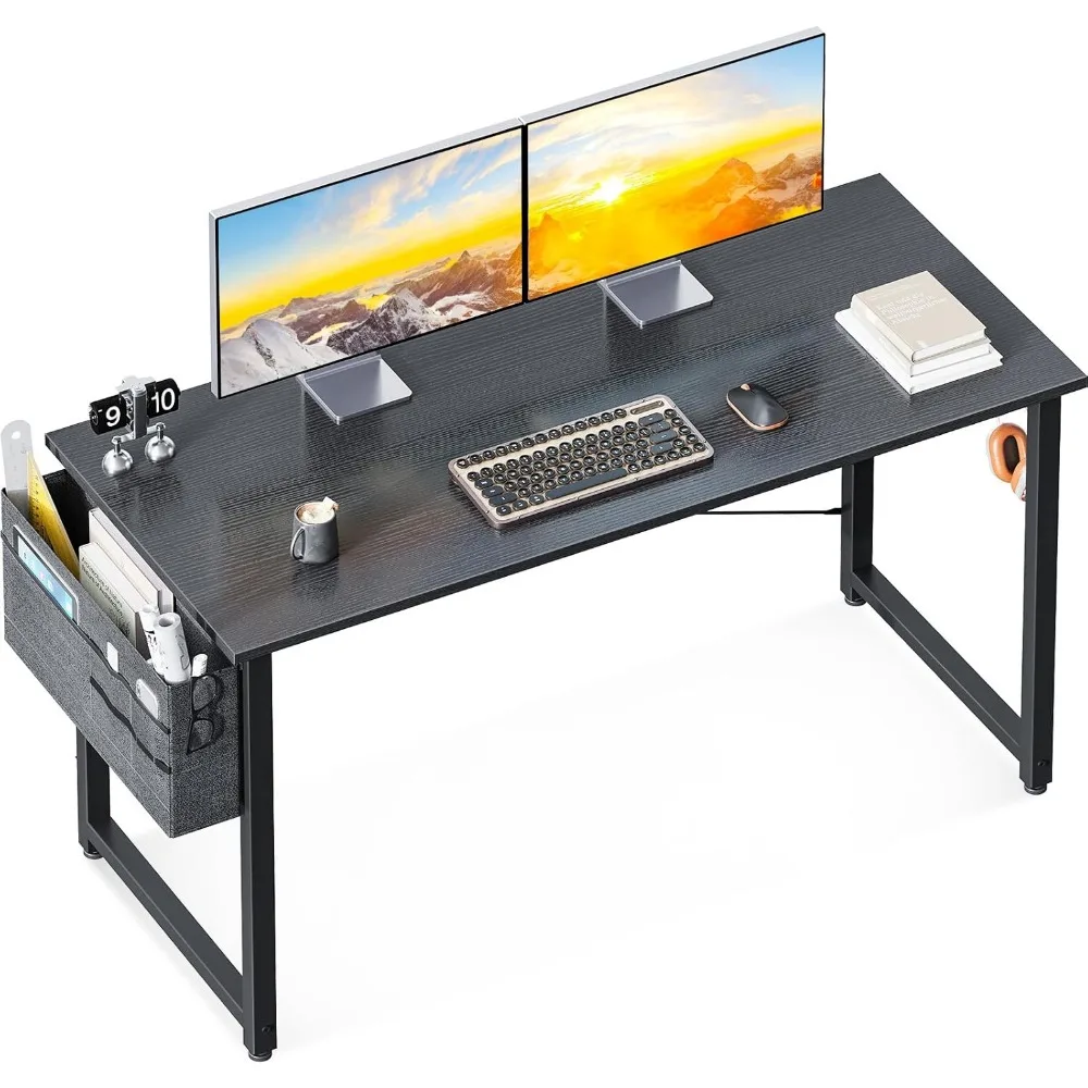 

Premium Computer Desk Large Office Desk, 48 Inch Writing Desk with Storage, Modern PC Desk Work Table with Headphone Hook for Ho