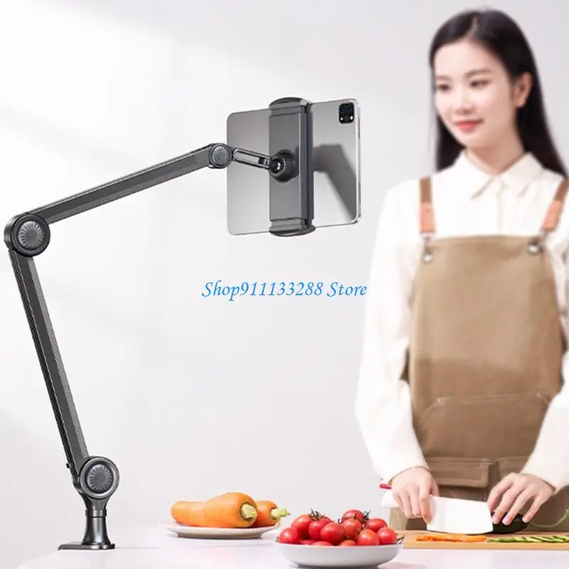 G88D Articulating Desk Tablets Stand, Aluminum Alloys Clamp Arm Holder for 4.6 to 13In