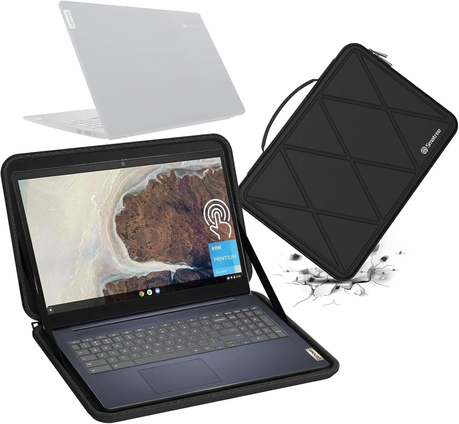 

Жесткий защитный чехол из ЭВА Smatree, совместимый с 15-дюймовым ноутбуком Lenovo 3i Chromebook, противоударная сумка для ноутбука