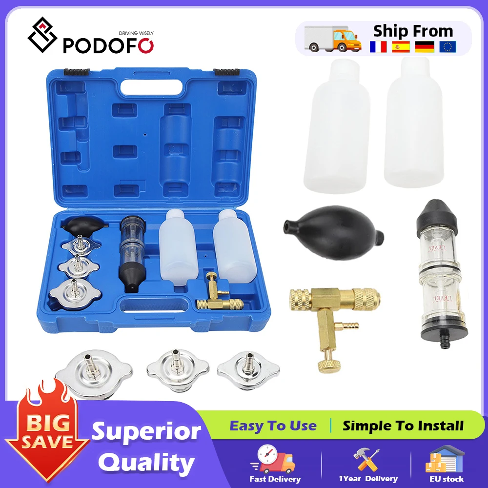 Kit de test de fuite de combustion Podofo, détecteur de fuite de CO2, kit de test de fuite de cylindre de moteur à essence, diesel, gaz pour voitures, camions