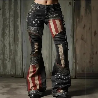 رومانسية الوردي روز زهرة طباعة الجينز خمر أنيقة زرر السراويل النسائية الخريف عالية الخصر سليم شيك بنطلون Harajuku #4