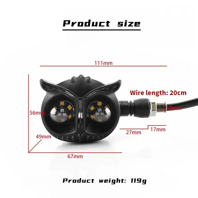 Motorcycle Modified Owl Type Flowing Water Light Daytime Running Light 12V Turn Signal Light