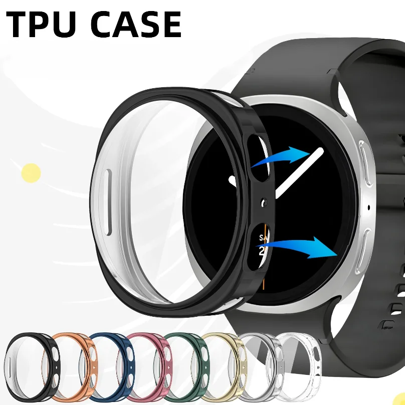 

Case for Samsung Galaxy Watch 8 40mm 44mm Full Coverage Bumper Soft TPU Protective Case Cover - Galaxy Watch8 Accessories