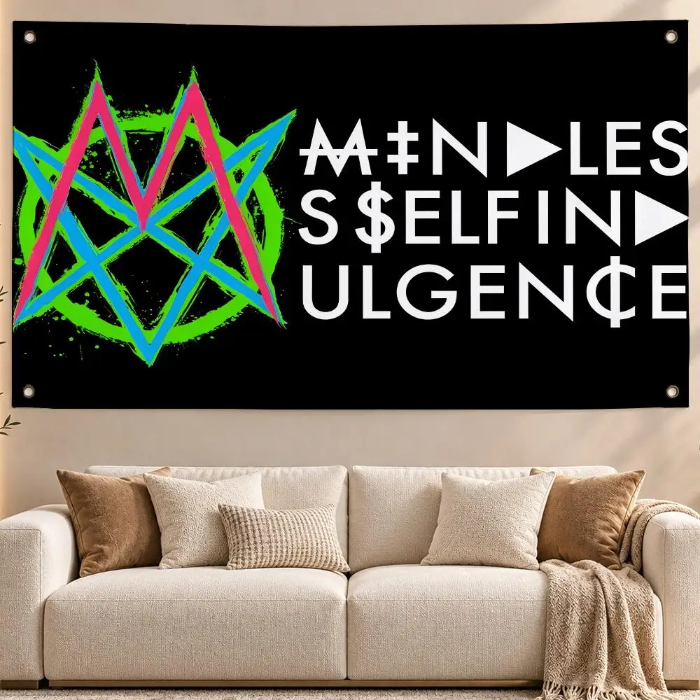Iconic Band Mindless Self Indulgence Flags Aesthetic Wall Hanging Flag Banner Bedroom Living Room Home Decor Large HD