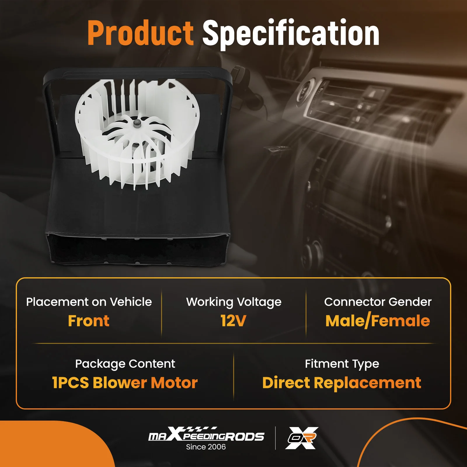 

HVAC Blower Motor With Fan for BMW 3 Series 1984-1991 64111370930 64111466014