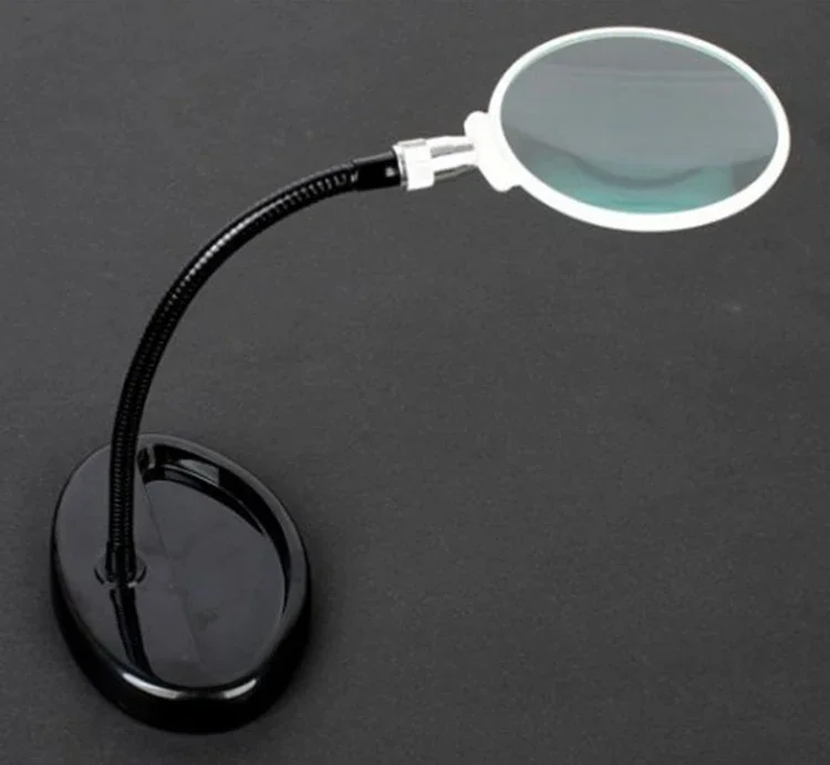 3x Desk Magnifying Glass Table Flexible Pipe Magnifier for Reading