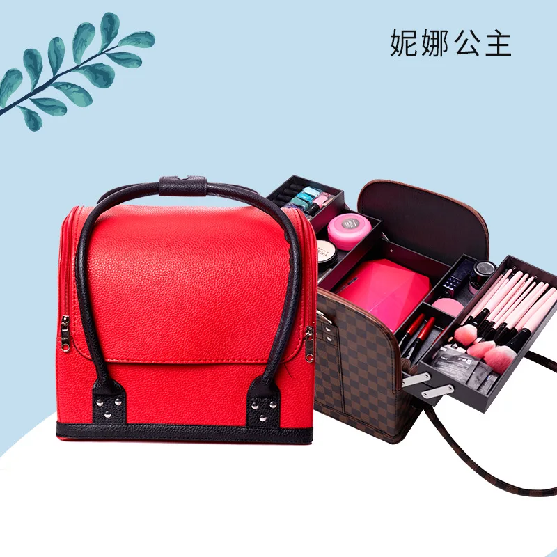 multi-layered large-capacity makeup artist and nail art case, also suitable for storing embroidery supplies