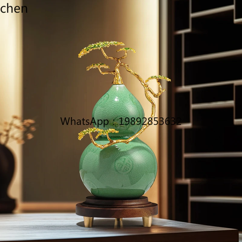 ZZ Enamel Color Orchid Gourd Ornament Living Room Wine Cabinet Office Decoration