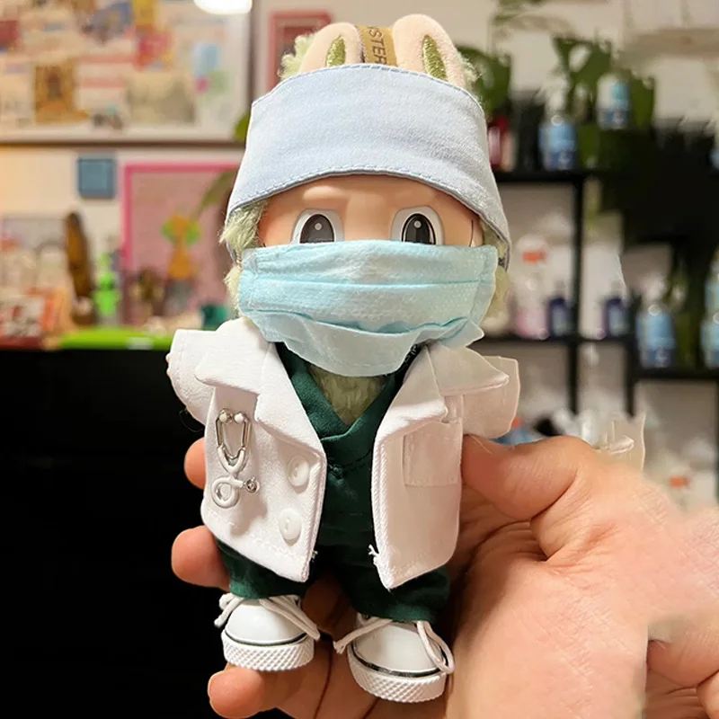 Nouveau seul vêtements 17cm Labu poupée vêtements V1 V2 V3 vêtements mignon médecin infirmière stéthoscope plaque de poitrine uniforme ensemble poupée vêtements jouet