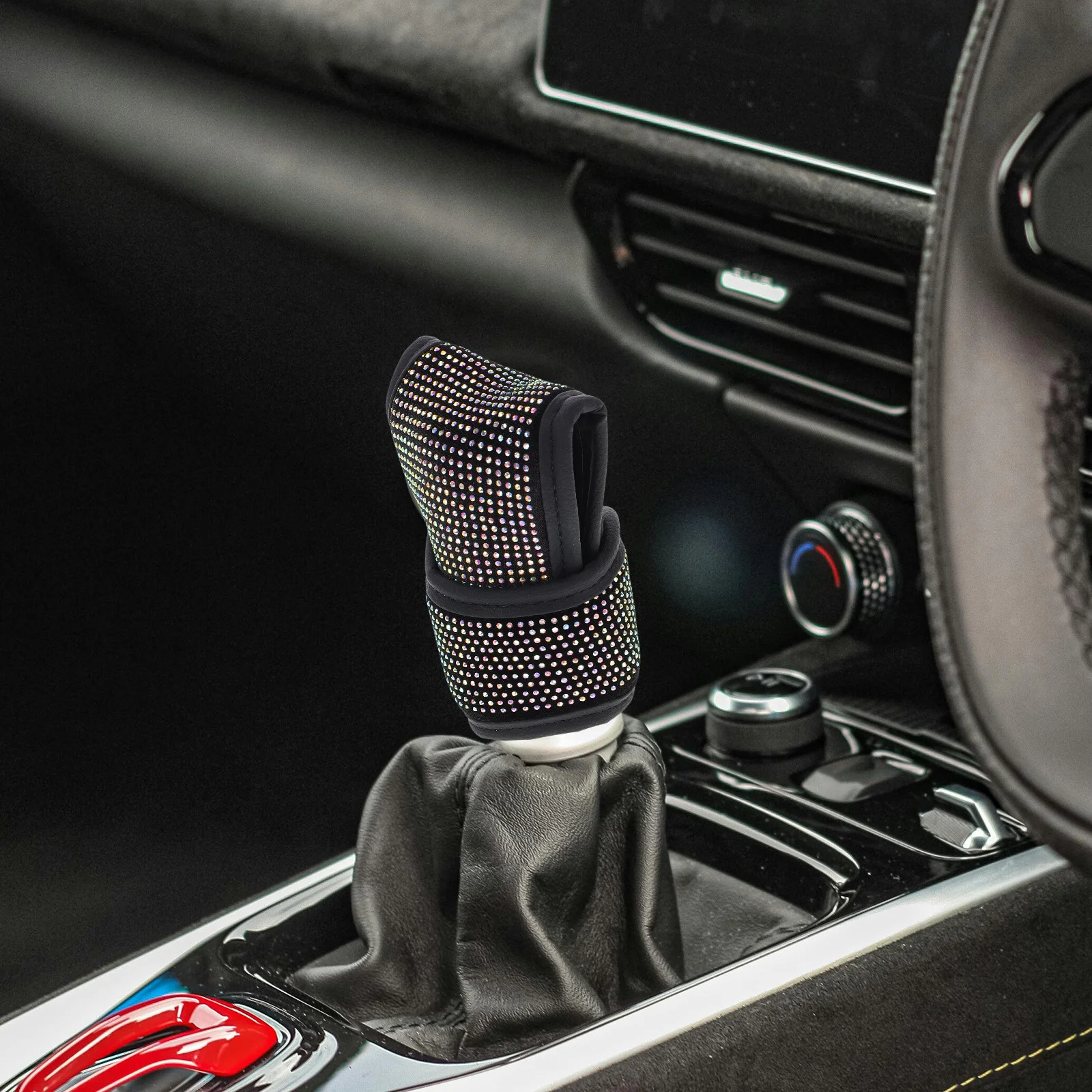 

Bling Car Gear Shift Cover Crystal Knob Protector Rhinestones Universal Gear Shift Protection Sparkling Car Interior Accessories