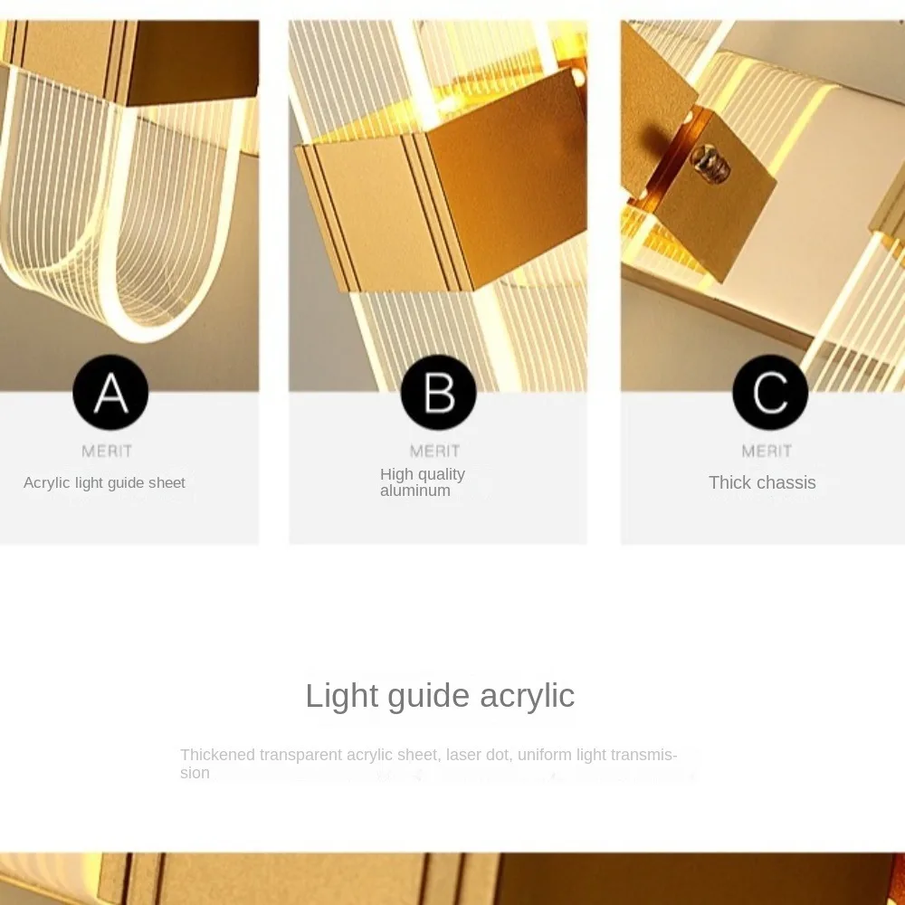 

New 3 in 1 LED Wall Lights Modern 12W Indoor Lighting Dimmable Acrylic Light Guide Wall Light Decor for Living Room Bedroom