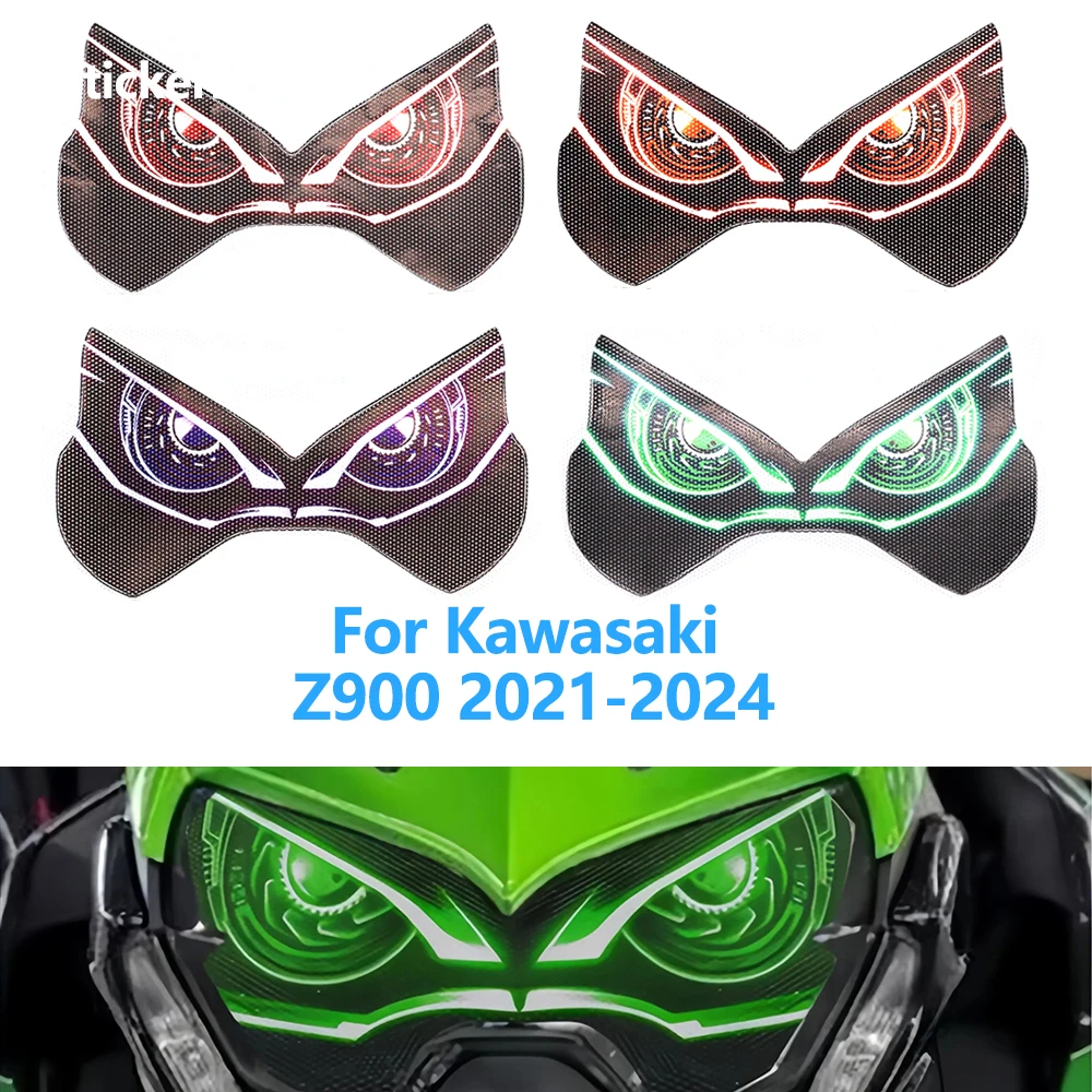 

For Kawasaki Z900 Z 900 2021-2024 Motorcycle 3D Front Fairing Headlight Guard Sticker Decals Headlight Protection Film Cover