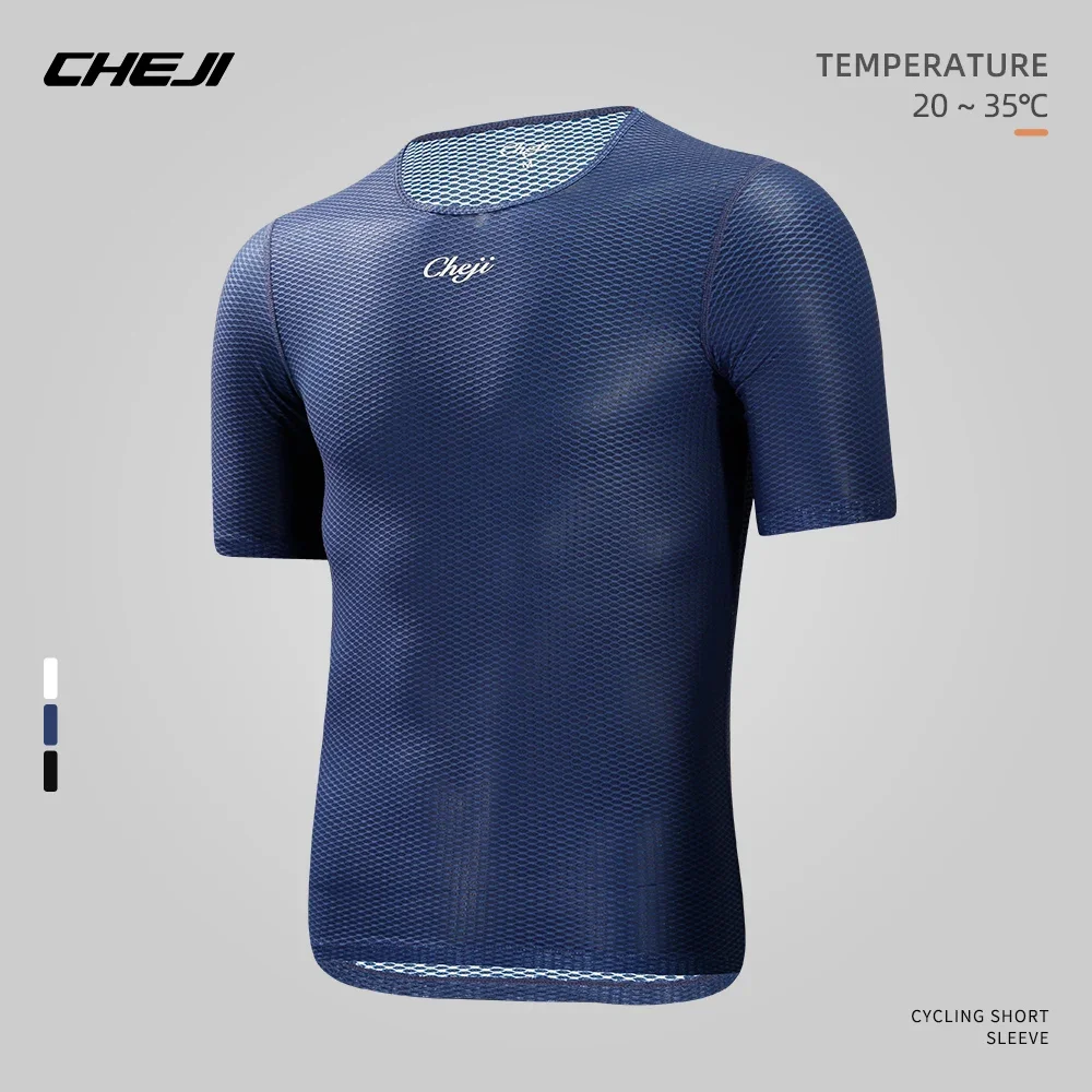

cheji Men's quick drying short sleeve cycling short top Wet sweat T-shirt Training sports Gym sports shirt top Lightweight