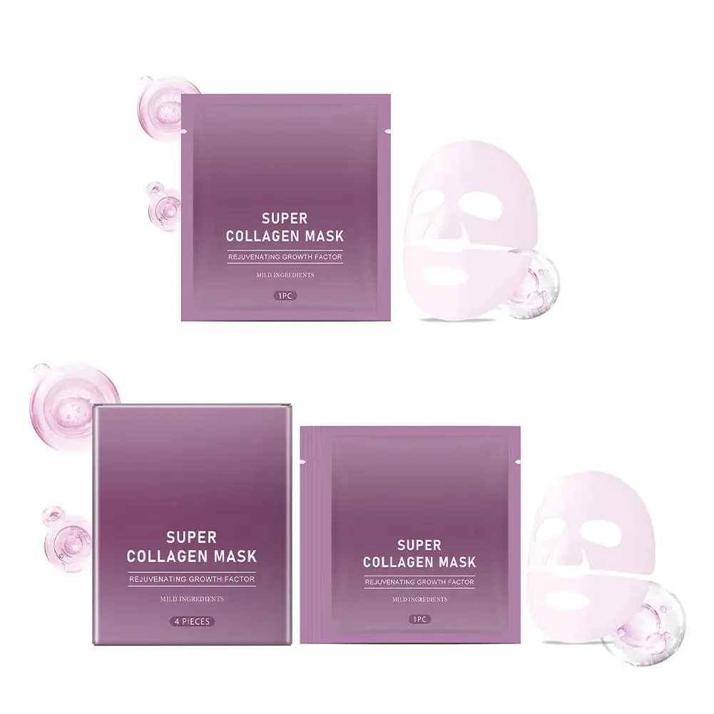 1/4pcs Bio Collagen Face Mask หดรูขุมขน Deep Hydrating Overnight Mask Moisturizing Refreshing Brightening Face Skin Care