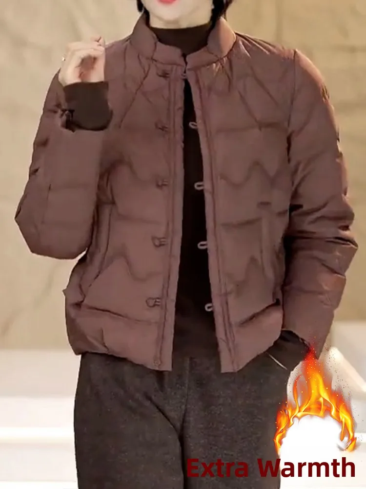 เสื้อแจ็คเก็ตผ้าฝ้ายผู้หญิงสไตล์เกาหลี แบรนด์ Thiened Fce รุ่นใหม่ล่าสุดสำหรับฤดูใบไม้ร่วง ดีไซน์ทันสมัย ปิดด้วยซิป แขนยาว ทรงกลม