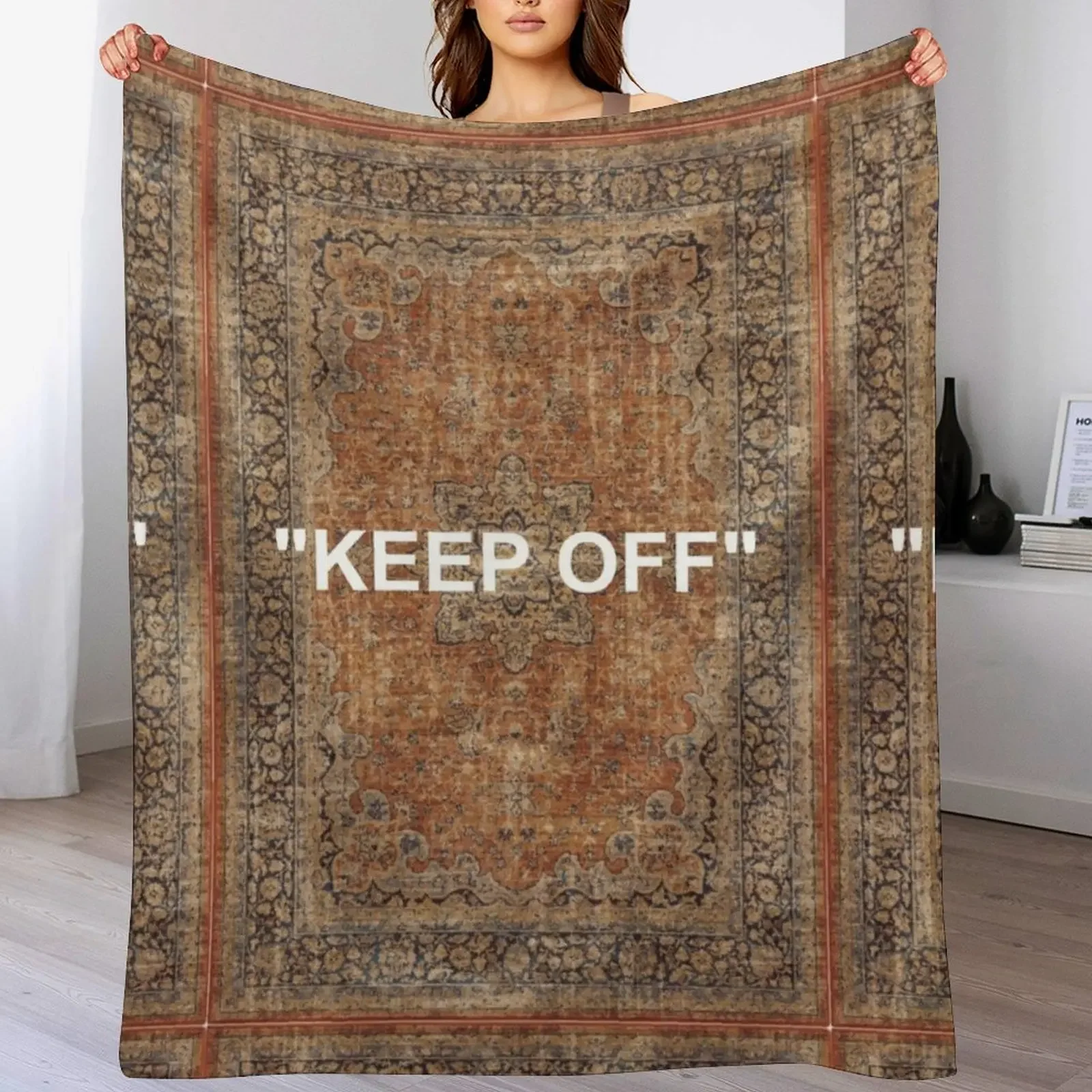 New KEEP OFF - Antique Orian rug Throw Blanket Blankets Sofas Of Decoration decorative funny gift Furrys Blankets