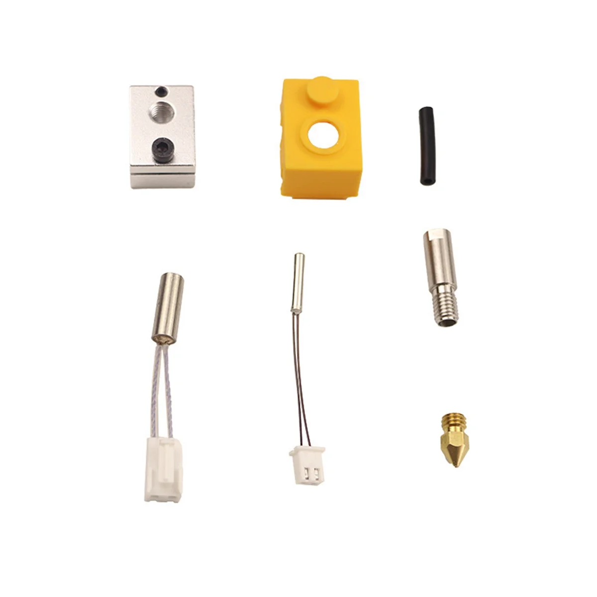 3D Printer Parts Hotend Extrusion Head Nozzle Thermistor Heating Rod Heating Block and Silicone Sleeve Artillery Hornet