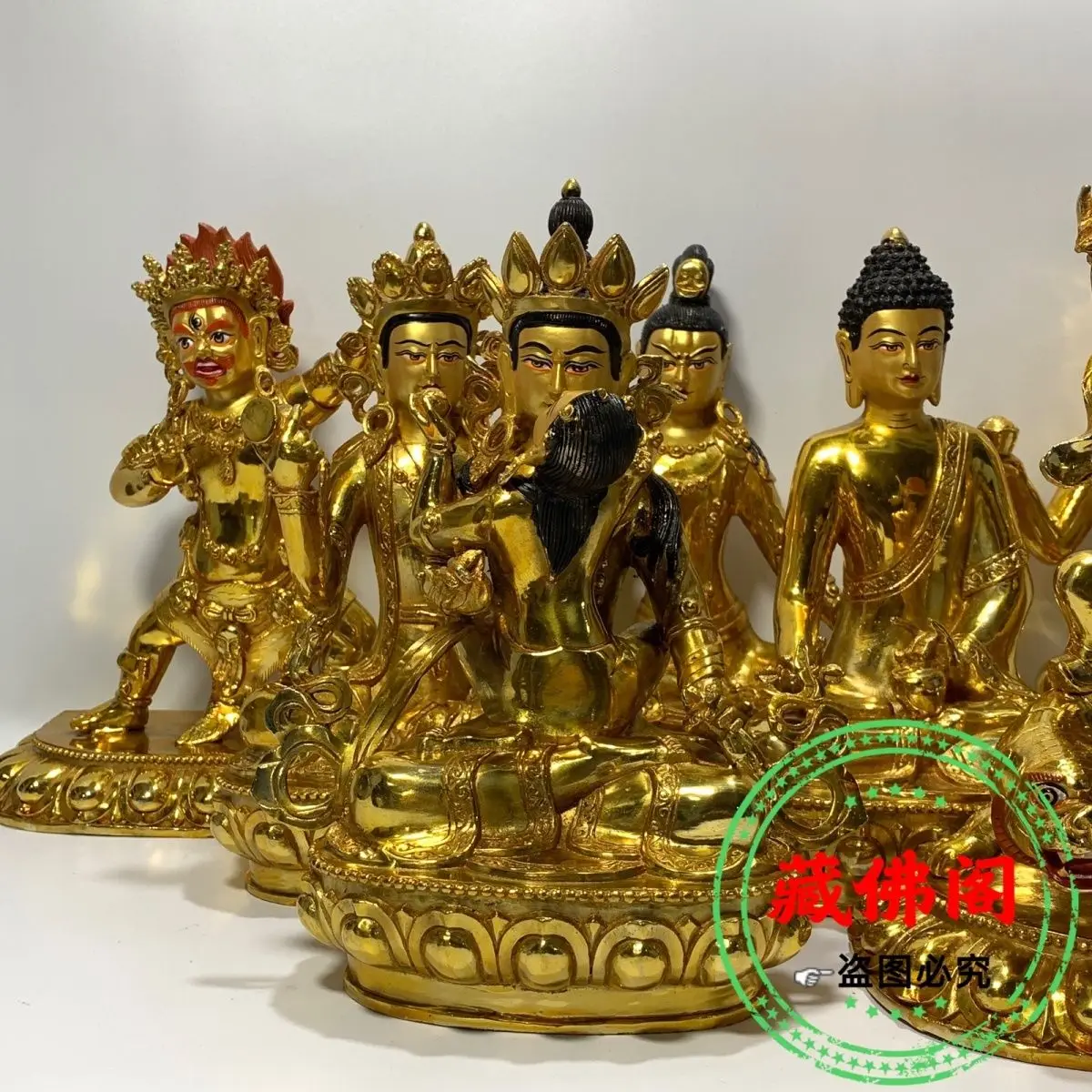 One Foot Lotus Master Eight Times Pure Copper Precision Craftsmanship Tibetan Gilded Customized Copper Statue Home Decoration Bu