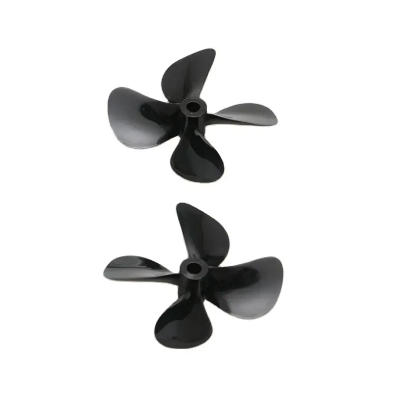 1Pair 4-Blade Paddle Immersion Propeller CW CCW Props with Shaft Hole Diameter 4mm 5mm for RC Ship Fishing Tug Boat DIY Parts