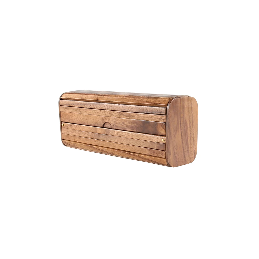 2025 Luxury Brand Rectangular Square Unique Handmade Hard Strong Wooden Glasses Eyeglasses Packing Box Natural Wood Eyewear Case