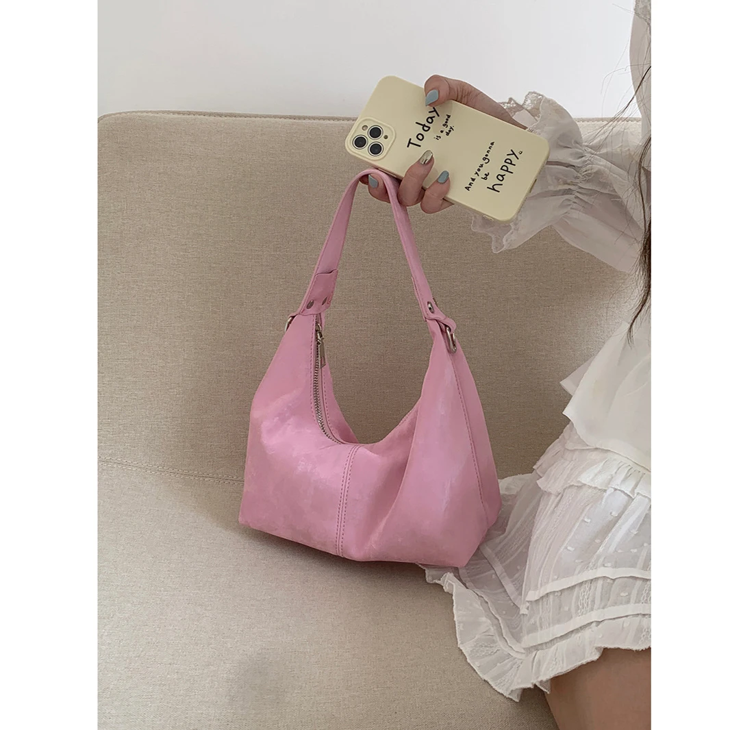 

Summer Texture Underarm Bag For Women Solid Versatile Single Shoulder Crossbody Bags 2024 New Soft Cloud Handbags Women's Wallet