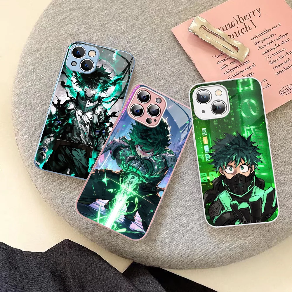 

Deku Izuku Midoriya Anime Phone Case For IPhone 14 13 12 Mini 11 Pro XS Max X XR 14 Plus Tempered Glass Cover