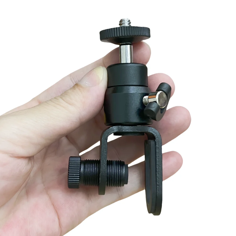 

Мини-штатив из алюминиевого сплава с шаровой головкой и U-образным зажимом на резьбу 1/4 для монитора камеры, светодиодной подсветки, съемный зажим для держателя шаровой головки