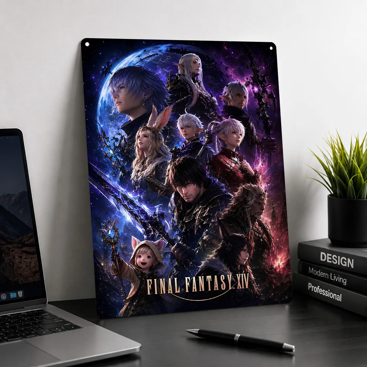 Final Fantasy XIV Characters Metal Poster Perfect Gift for Fans Lovers Customized Wall Art Metal Sign for Home Decoration Gaming