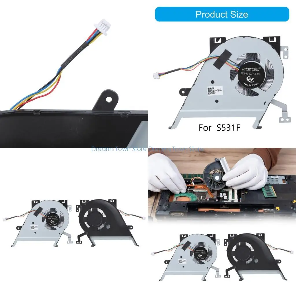

HX6A CPU COLING FAN FANTOPS FAN FAN FAN для Vivobook S531F S531FA S532FL V5050E Series EG50050S1-CF40-S9A Radiator
