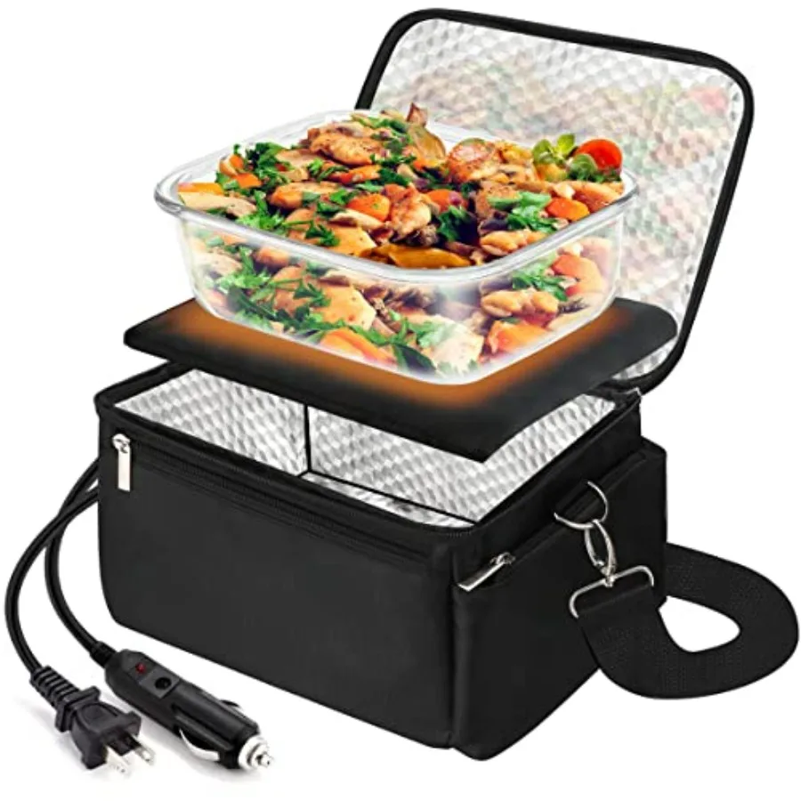

3-in-1 Portable Oven, 12V/24V Car Dual Use, Heated Lunch Box, Food Warmer, Safe & Convenient, Compatible with Containers, 11" x
