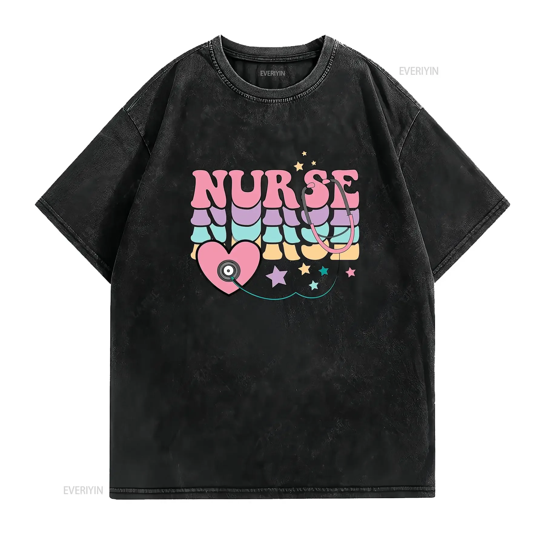 Nurse T shirt Retro Life Week for RN Graduate vintage Washed designer clothes Top For Everyday Wear Stretched Breathable Unisex