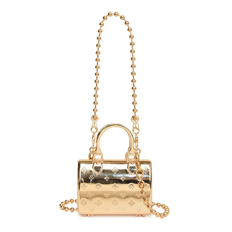 

2025Новая модная мини-сумка через плечо с металлической цепочкой, универсальный маленький квадратный кошелек, повседневные ручные сумки на плечо для повседневного использования для женщин