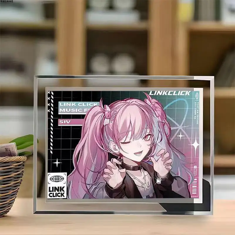 Anime Game Link Click Lucas Charles Jo Cosplay Cartoon Glass Photo Frame Desktop Ornament Accessory Display Xmas Gift