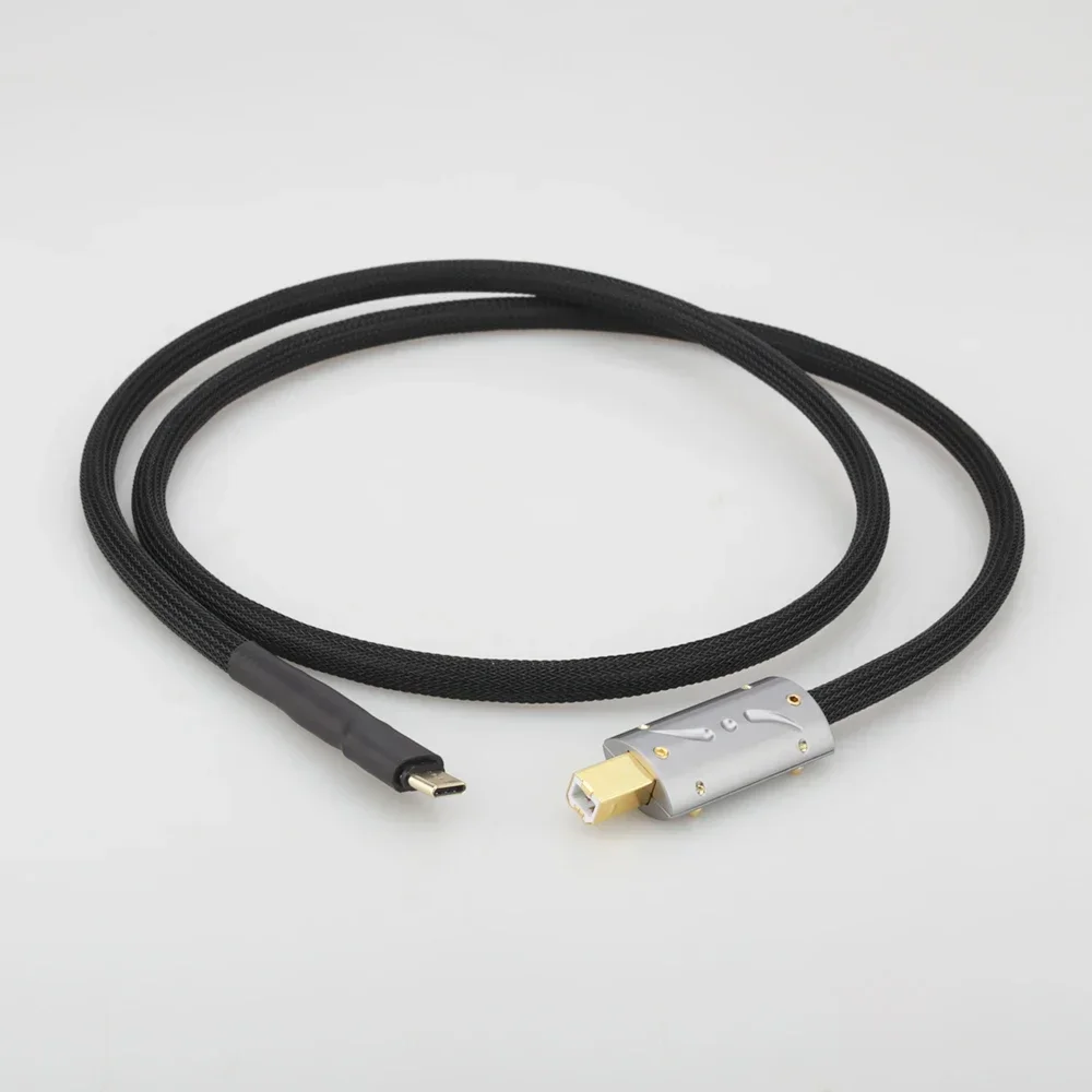 Viborg USB Type C Cable HiFi USB B To C Audio OFC Data Cable For DAC Mobile Tablet 4K Gold Plated Connectors