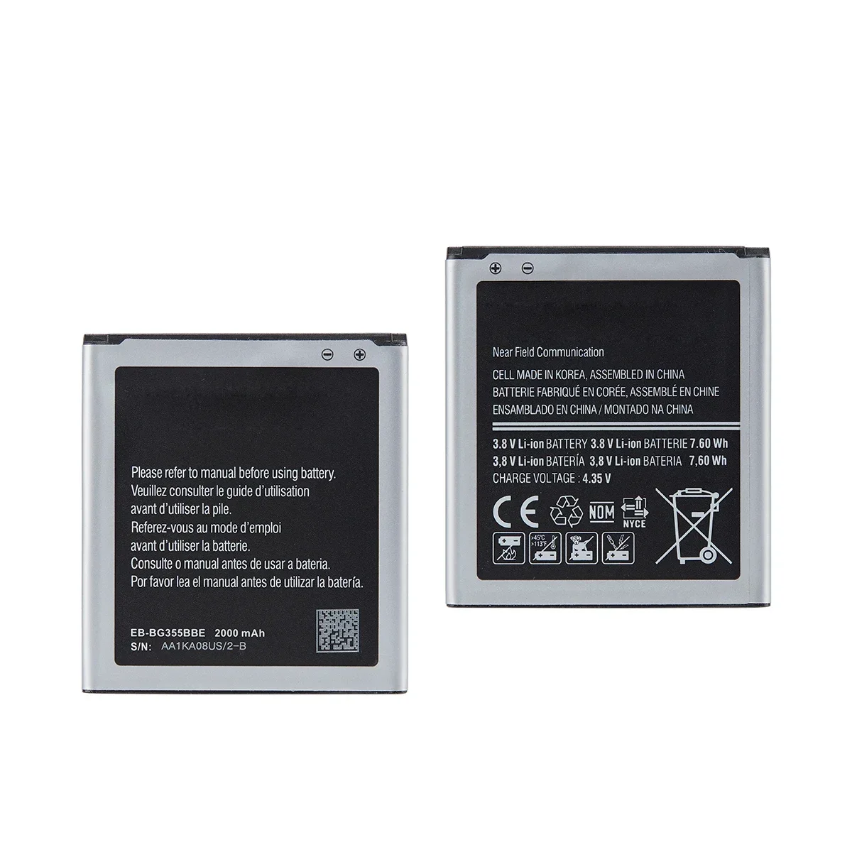 Batteria EB-BG355BBE nuovissima da 2000 mAh per Samsung Galaxy Core 2 G355H G3558 G3556D G355 G3559 SM-G3556D NO NFC