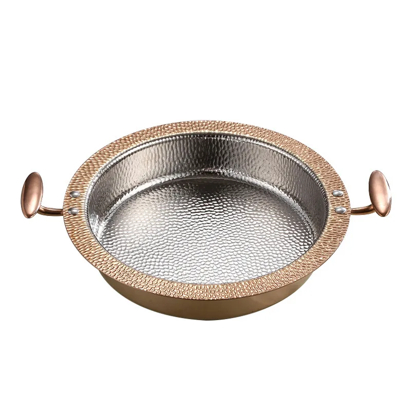 

304 thickened stainless steel, binaural seafood pot, commercial hammer Chongqing hot pot, dual-purpose induction cooker