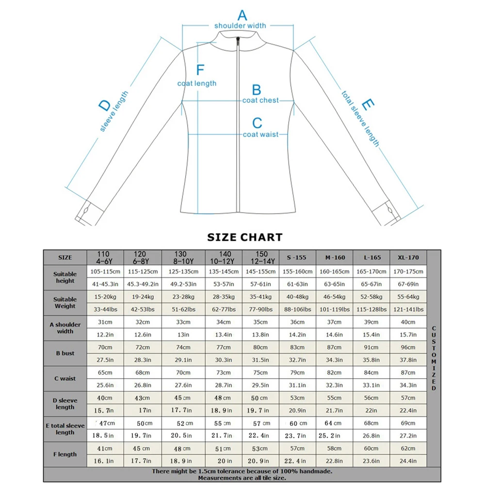 Joycan Ice Skating Jacket Training Diamond Gift for Skater Handmade Customized
