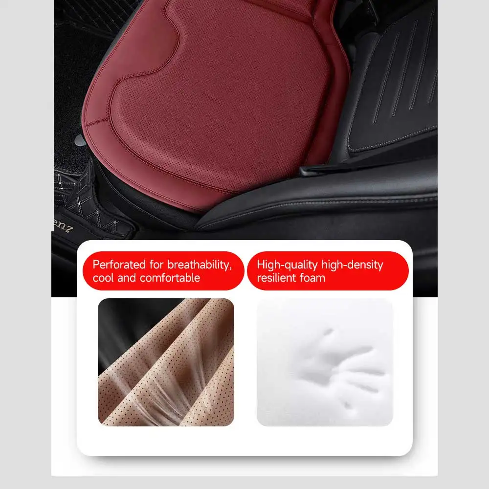New Perforated Wear-resistant Leather Car Seat Cushion Simple, Soft and Comfortable Seat Cushion All Seasons Universal